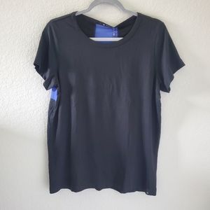 Satva gemma black mesh racerback tee NWT